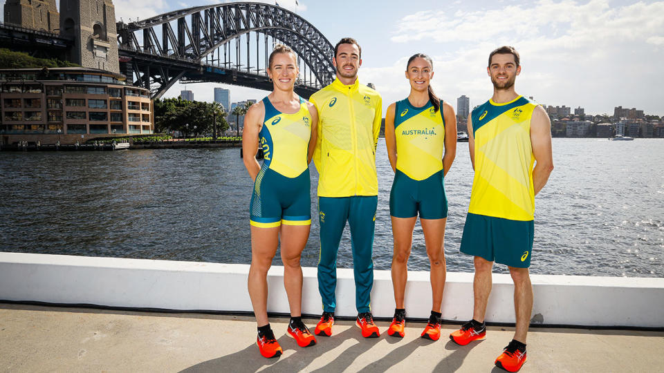 Lucy Stephan, Jake Birtwhistle, Katie Ebzery and Tom O'Halloran, pictured here showing off the new uniforms.