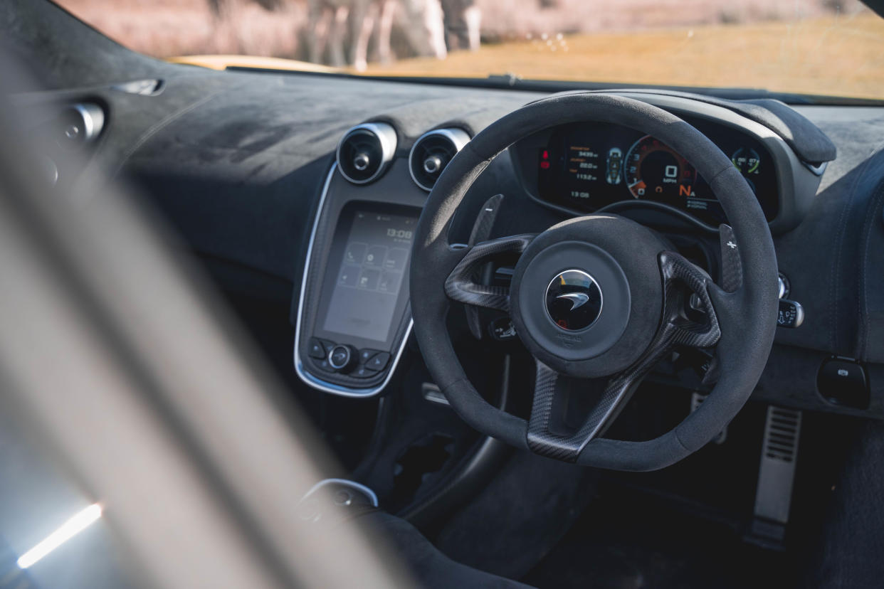 The 600LT Spider's interior is focused around the driver