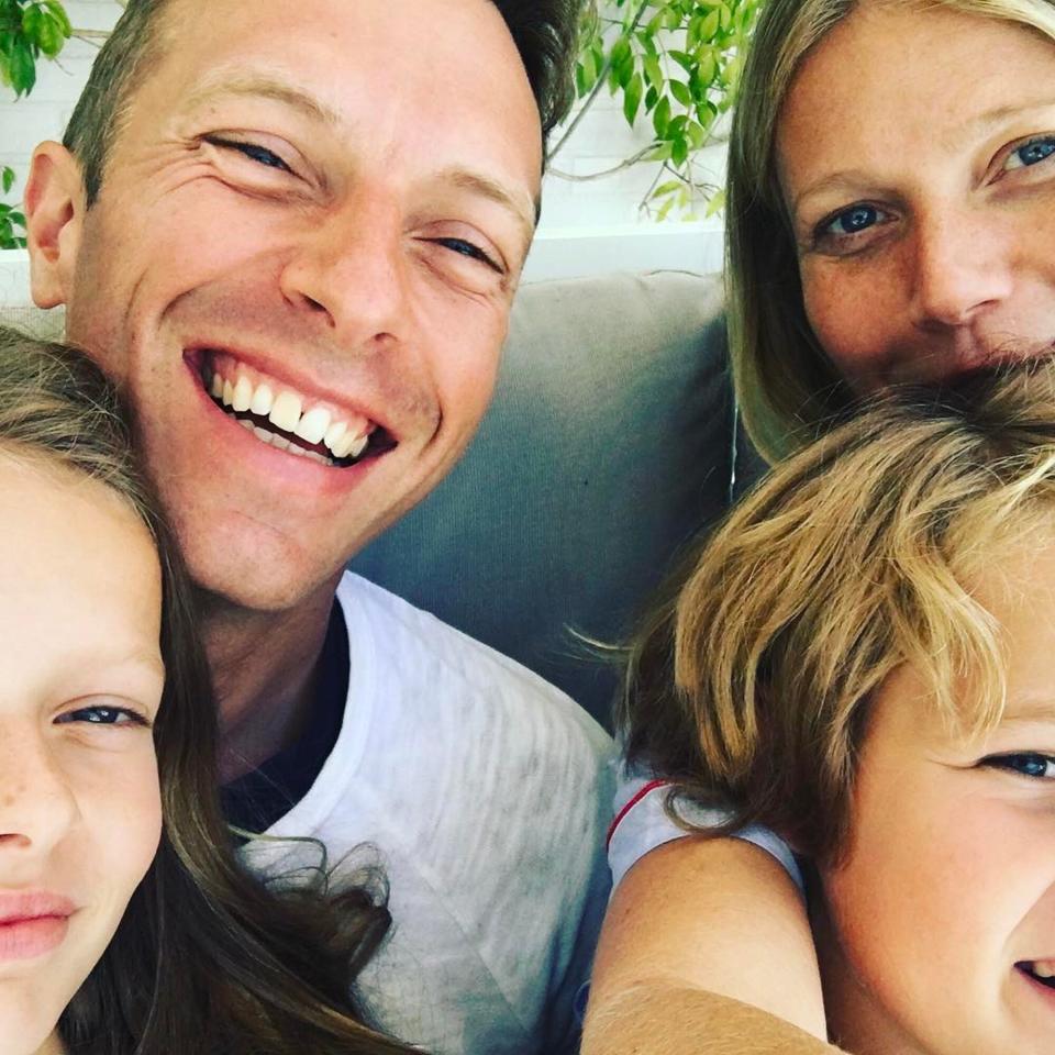 Gwyneth Paltrow and Chris Martin with their kids