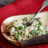 Lemony Quinoa Salad with Pine Nuts and Olives