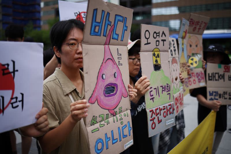 Protest against Japan's plan to release treated wastewater from the Fukushima nuclear power plant into the ocean