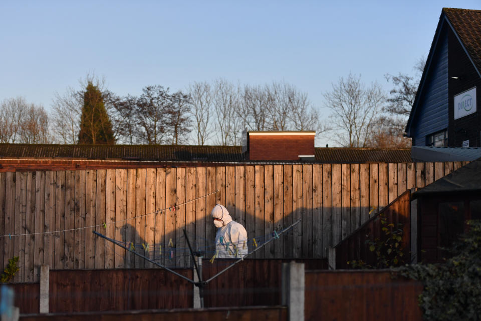 Forensic officers attend to a property in Lanehead Road, Stoke-on-Trent that is linked to London Bridge terrorist attacker Usman Khan.