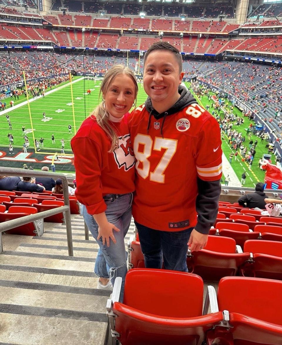 Nick and Makayla Stephens at a Kansas City Chiefs' game.
