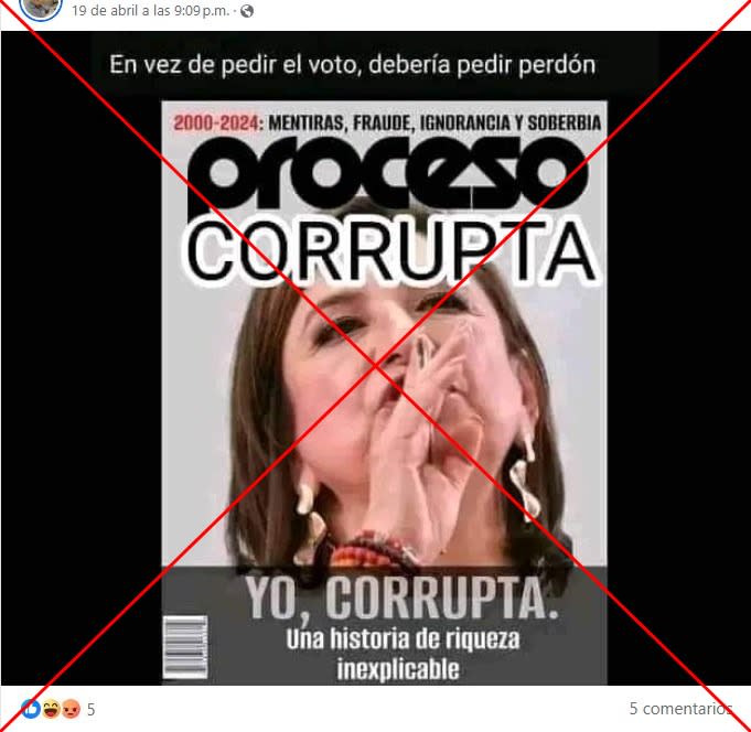 <span>Captura de pantalla de una publicación en Facebook hecha el 24 de abril de 2024</span>