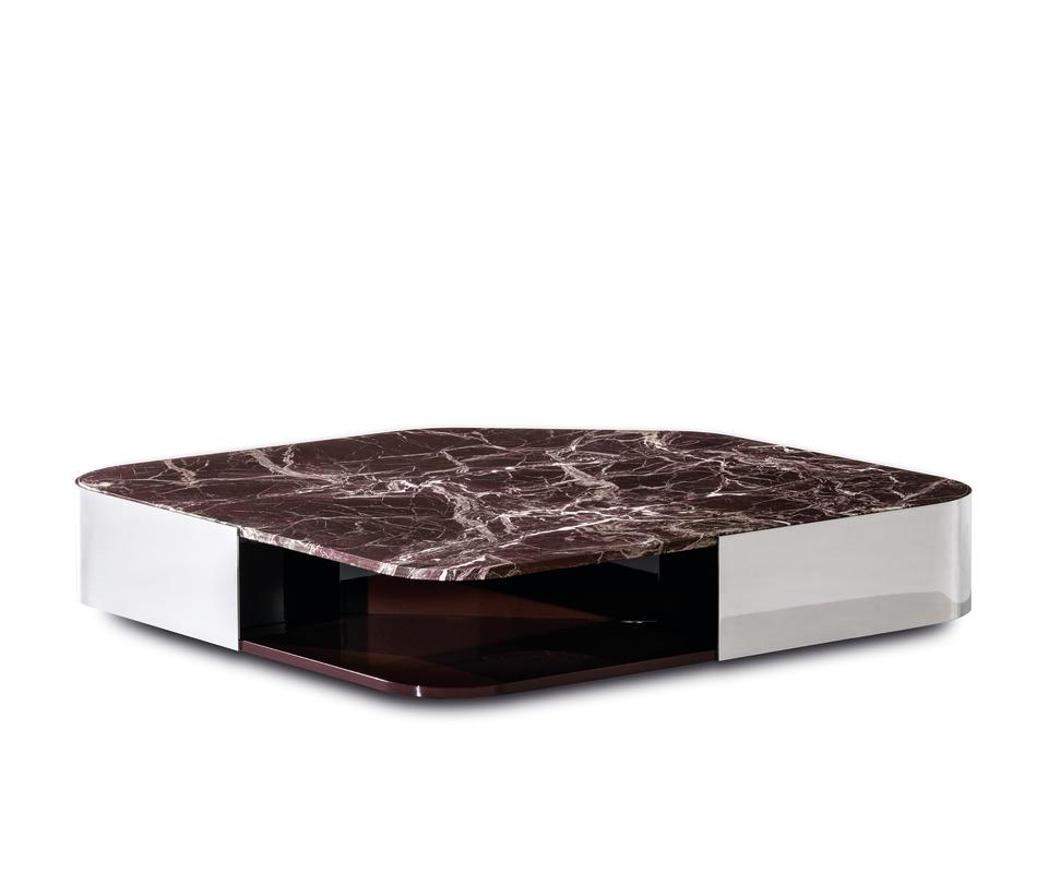 Milan Design Week Minotti Diagramma red marble coffee table