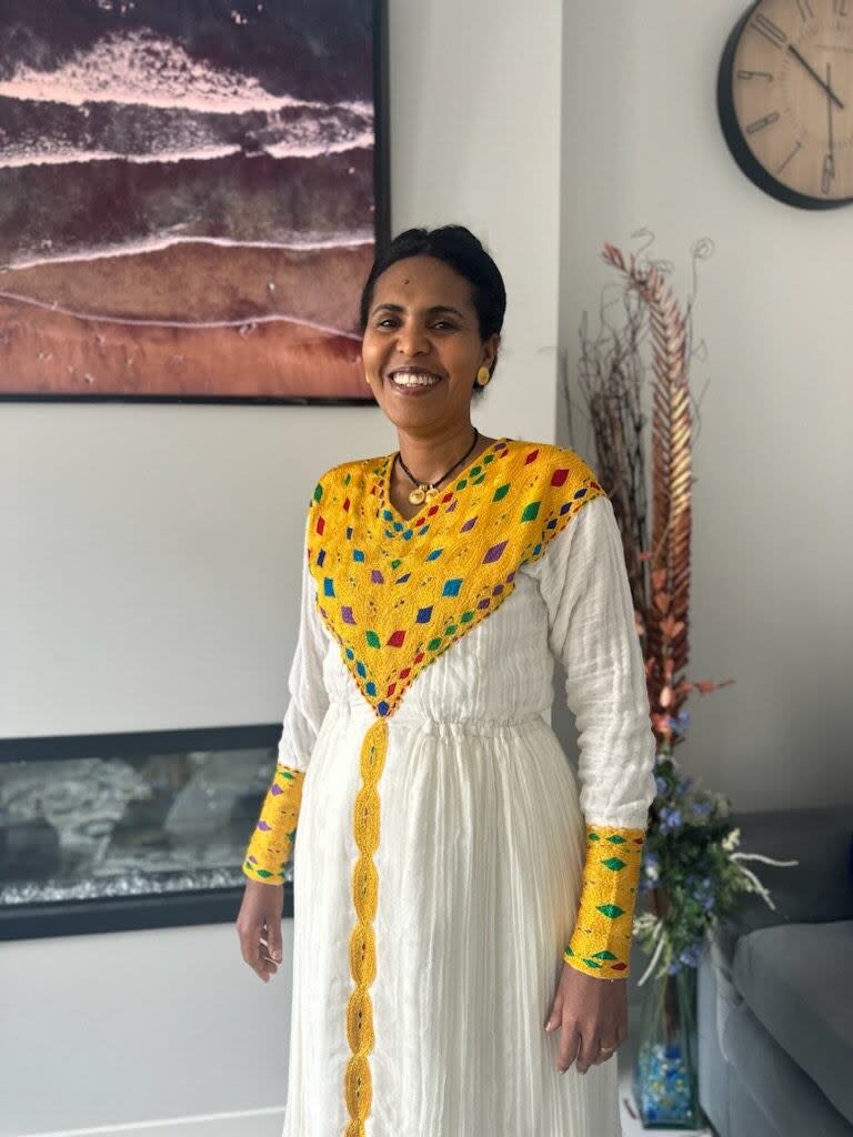 Ghenet Tecle originally left her husband behind and fled Eritrea with her two elementary-school aged children. She raised them as a single mother in Calgary for years before her husband was able to join them.