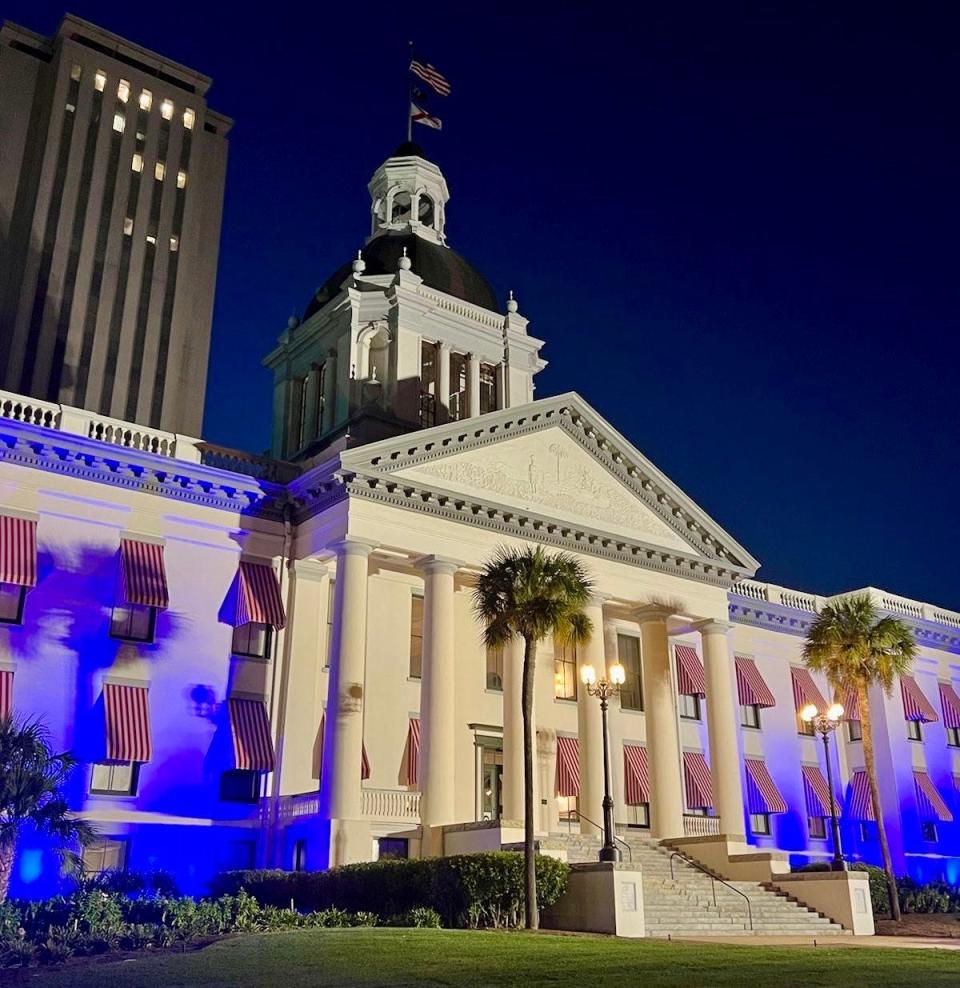 The Florida Capitol will be lit in blue and white "in solidarity with our ally, Israel," directed Gov. Ron DeSantis.
