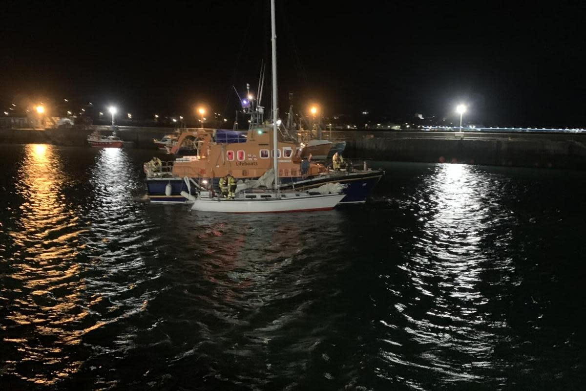 acht ran aground in poor weather conditions near Penzance <i>(Image: RNLI)</i>