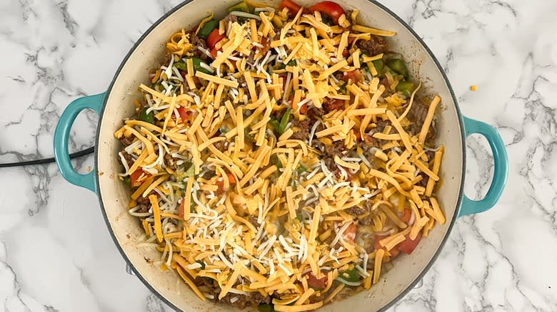 unbaked cheesy taco casserole