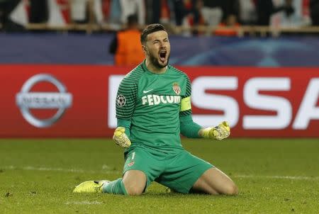 Soccer Football - AS Monaco v Manchester City - UEFA Champions League Round of 16 Second Leg - Stade Louis II, Monaco - 15/3/17 Monaco's Danijel Subasic celebrates after the game Reuters / Eric Gaillard Livepic