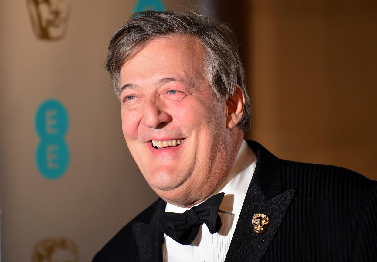 Stephen Fry attending the after show party for the EE British Academy Film Awards at the Grosvenor House Hotel in central London. (Photo by Dominic Lipinski/PA Images via Getty Images)