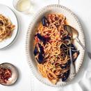Scrub down some mussels, cook them with canned tomatoes, white beans, and wine, add some spaghetti, and you've got a special dinner indeed. <a href="https://www.epicurious.com/recipes/food/views/spaghetti-with-mussels-and-white-beans-51143820?mbid=synd_yahoo_rss" rel="nofollow noopener" target="_blank" data-ylk="slk:See recipe." class="link rapid-noclick-resp">See recipe.</a>