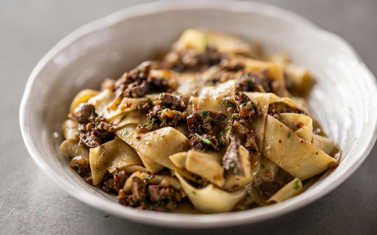 Papardelle with chicken livers