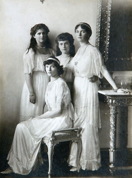 <p>The four Romanov daughters—Olga, Tatiana, Maria, and Anastasia. </p>