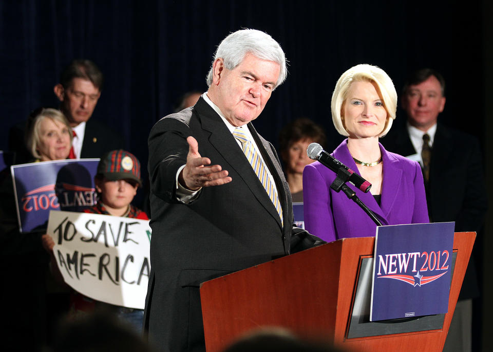 Newt Gingrich Holds Campaign Rally In Colorado