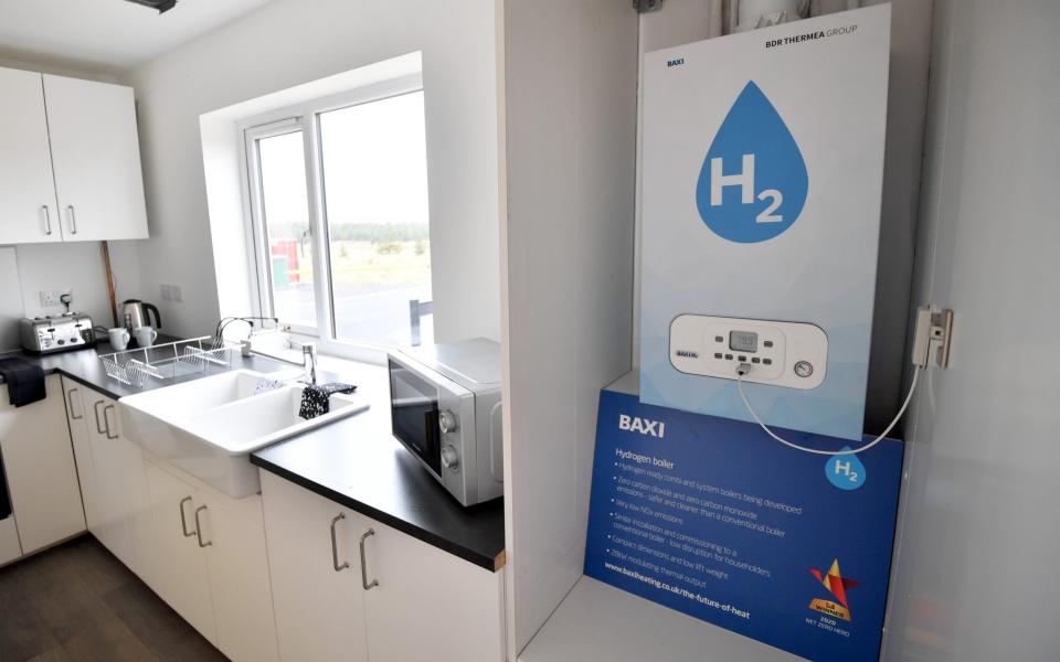 A Baxi hydrogen boiler inside a home on a research and development site near Carlisle - Anthony Devlin/Bloomberg