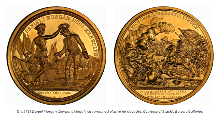 The gold Daniel Morgan at Cowpens Medal.