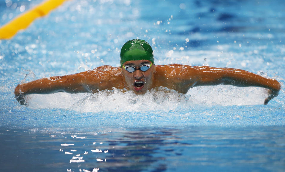 He can well swim. Le Clos pruod swimming.