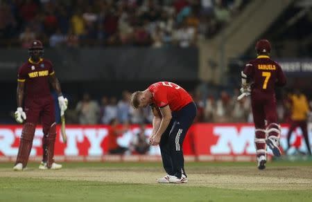 Cricket - England v West Indies - World Twenty20 cricket tournament final - Kolkata, India - 03/04/2016. England's Ben Stokes (C) reacts. REUTERS/Rupak De Chowdhuri