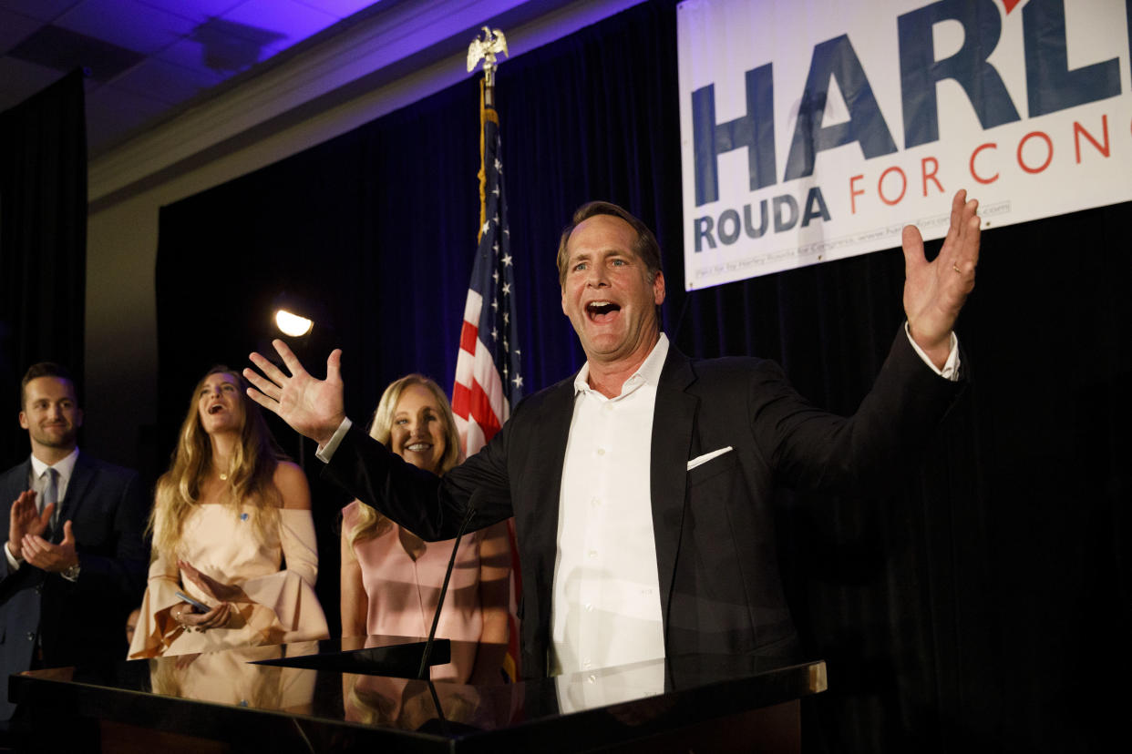 Democratic candidate Harley Rouda was leading Republican Rep. Dana Rohrabacher in California's 48th congressional district. (Photo: Bloomberg via Getty Images)