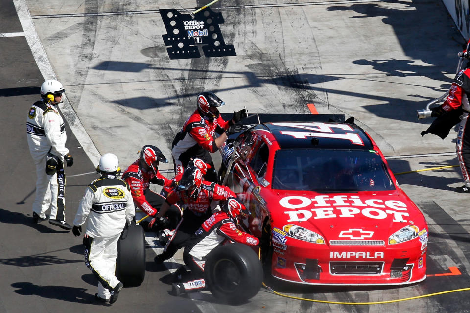 AVONDALE, AZ - MARCH 04: Tony Stewart, driver of the #14 Office Depot/ Mobil 1 Chevrolet, pits during the NASCAR Sprint Cup Series SUBWAY Fresh Fit 500 at Phoenix International Raceway on March 4, 2012 in Avondale, Arizona. (Photo by Tyler Barrick/Getty Images for NASCAR)