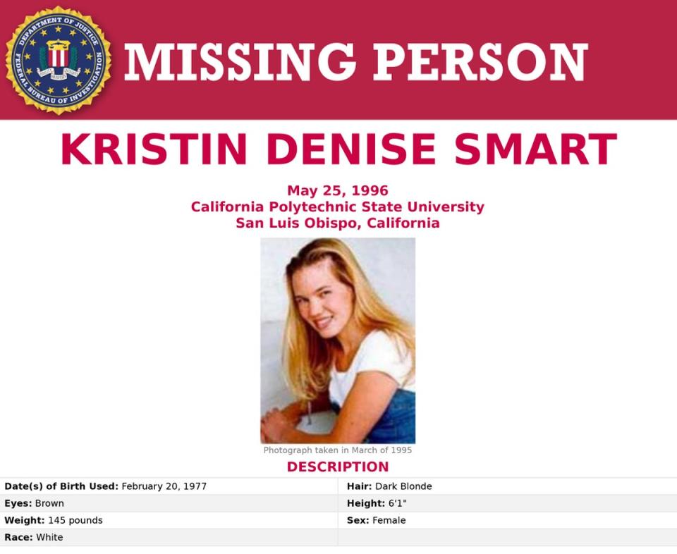 A missing person poster for Kristin Smart, provided by the FBI (FBI)