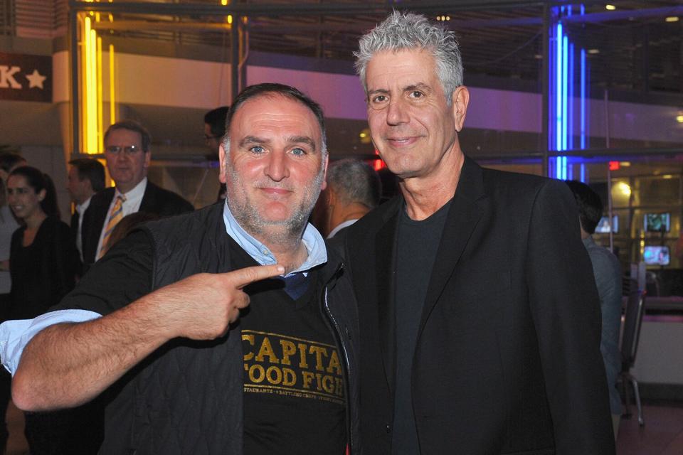 Chef Jose Andres and Host Anthony Bourdain attend the DC Central Kitchen's Capital Food Fight event