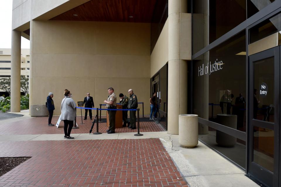 FILE PHOTO -- Visitors enter Ventura County Superior Court.