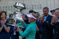 <p>Brooke Henderson had a breakout year on the LPGA Tour, making it to No. 2 in the world rankings. She became the first Canadian woman in 48 years to win a major when she triumphed in a playoff at the Women’s PGA Championship. Henderson, 19, capped her terrific season with a seventh-place finish at the Rio Olympics. (Photo by Otto Greule Jr/Getty Images) </p>