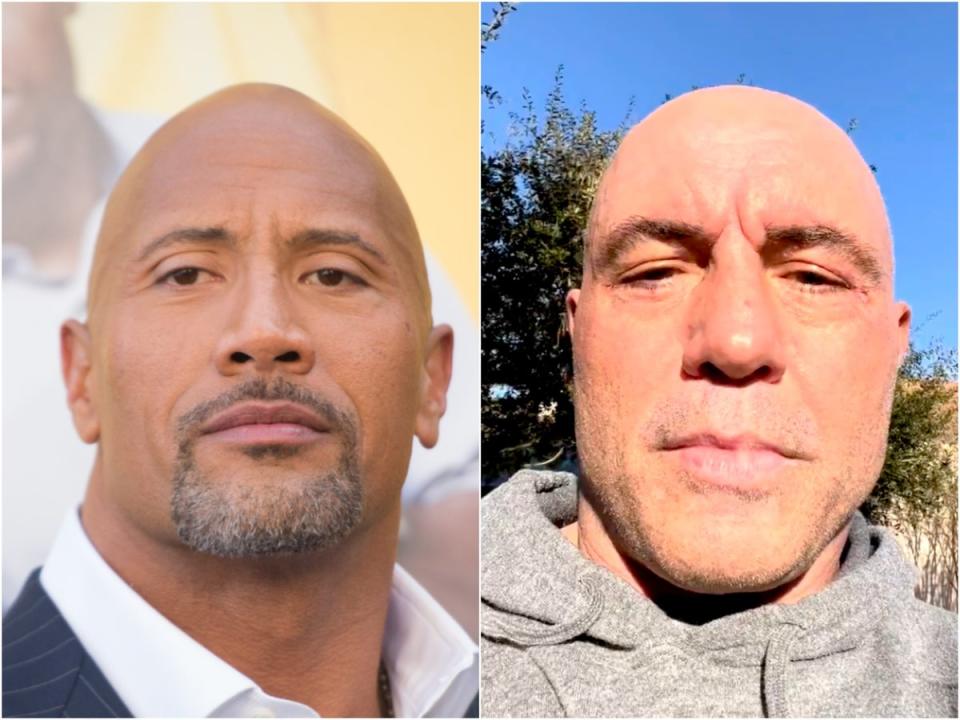 Dwayne Johnson (left) and Joe Rogan (Getty Images / Instagram)