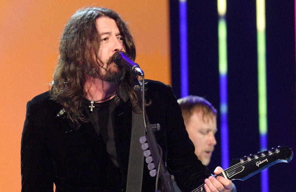 Dave Grohl performs at the 2020 Grammys Salute to Prince credit:Bang Showbiz