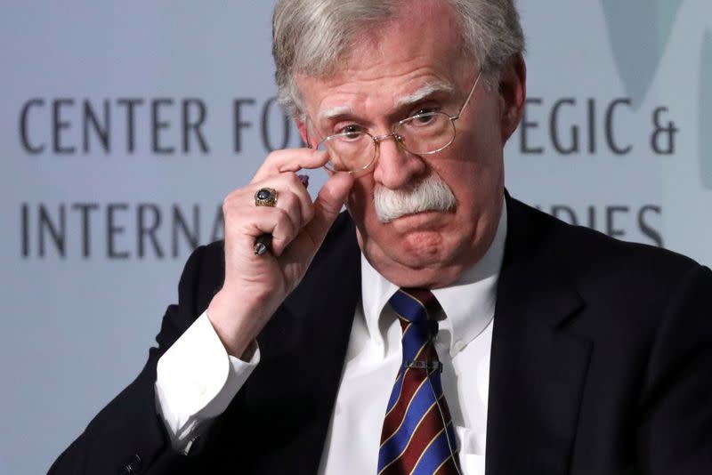 FILE PHOTO: White House former National Security Advisor Bolton delivers remarks on North Korea at a think tank in Washington