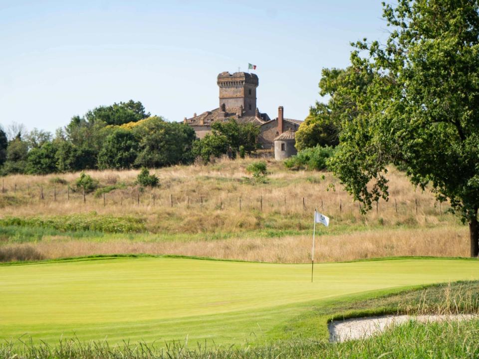 The titular Marco Simone Castle provides a picturesque backdrop. (Marco Simone Golf Club)