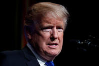 U.S. President Donald Trump speaks during the Missile Defense Review announcement at the Pentagon in Arlington, Virginia, U.S., January 17, 2019. REUTERS/Kevin Lamarque