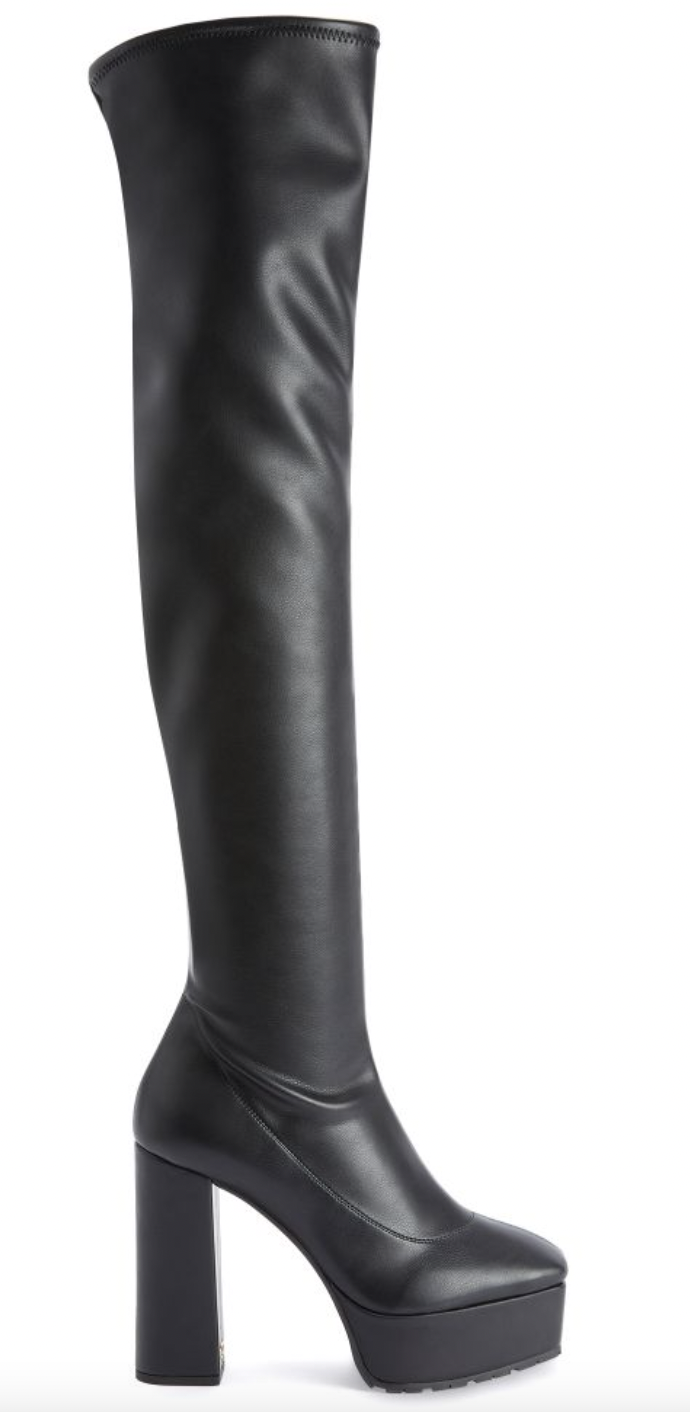 Giuseppe Zanotti Morgana Boot black stretch OTK boots.