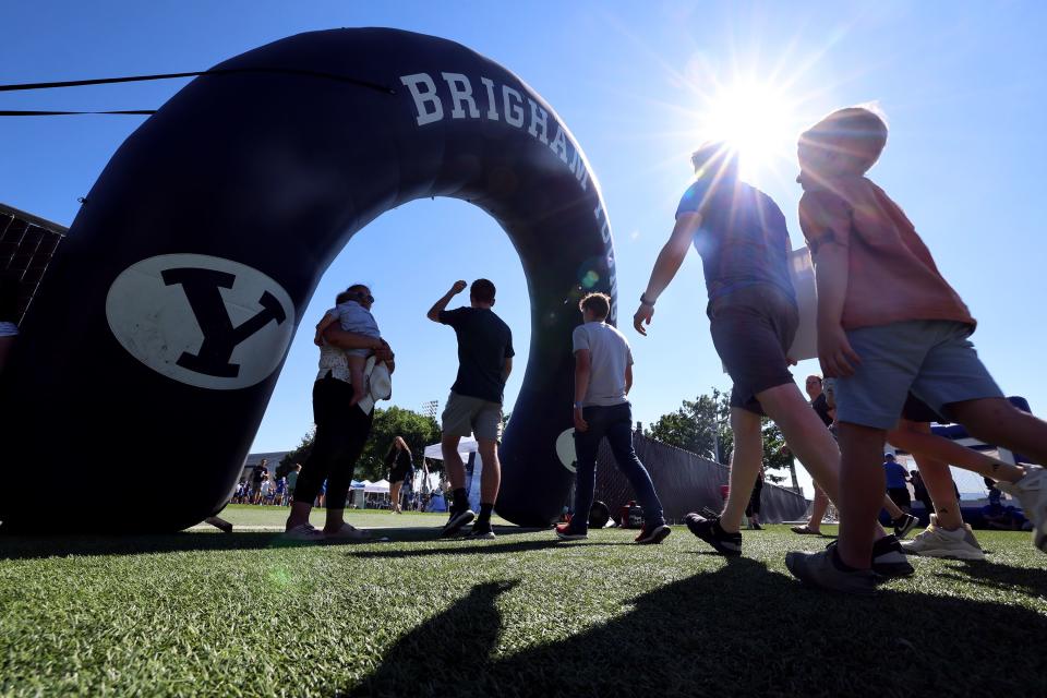 BYU holds a party to celebrate their move into the Big 12 Conference with music, games and sports exhibits in Provo on Saturday, July 1, 2023. | Scott G Winterton, Deseret News