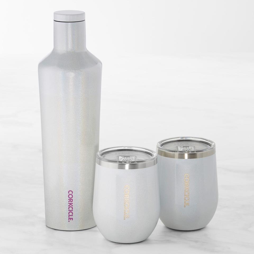 54) Insulated 25-Oz. Beverage Canteen & Stemless Wine Glass Set