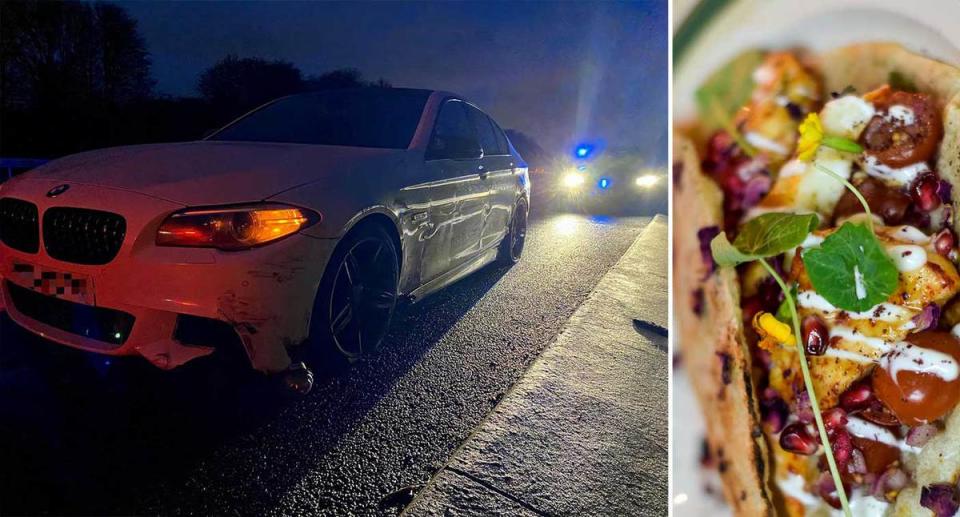 The driver was travelling to pick up a kebab. (SWNS/Avon and Somerset Police)