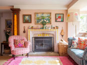 <p> When it comes to family room paint ideas don't be afraid to follow your heart advises Molly Mahon. 'My reaction to color is very instinctive and I allow this instinct to shape my design decisions. I’m very inspired by the creative fearlessness that Vanessa Bell embraced when creating a home at Charleston and I’ve taken this liberating approach in my own home,' says the fabric and wallpaper designer.  </p> <p> 'Being bold has enabled me to decorate in a way that reflects the true personality of my family to create a home where we all feel able to create, reflect, relax and grow.<em> </em>I followed my heart to do what feels right for our house – whether that means painting the fireplace, embellishing a cupboard door, or printing fabric for my living room curtains.'  </p>