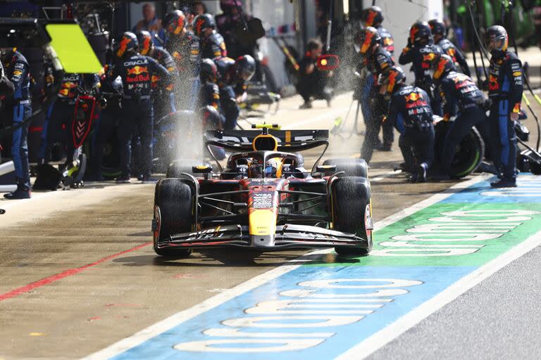 Christian Horner fue contundente acerca de la producción de Checo Pérez (Andrew Boyers/Pool Photo via AP)