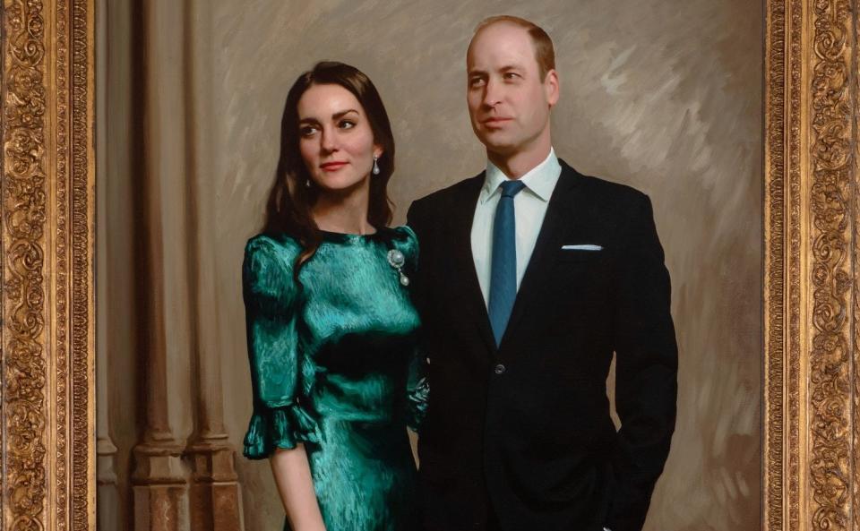 Prince William Kate Middleton Duke Duchess Cambridge unveil first official portrait celebrate 10 years - Jamie Coreth/Fine Art Commissions