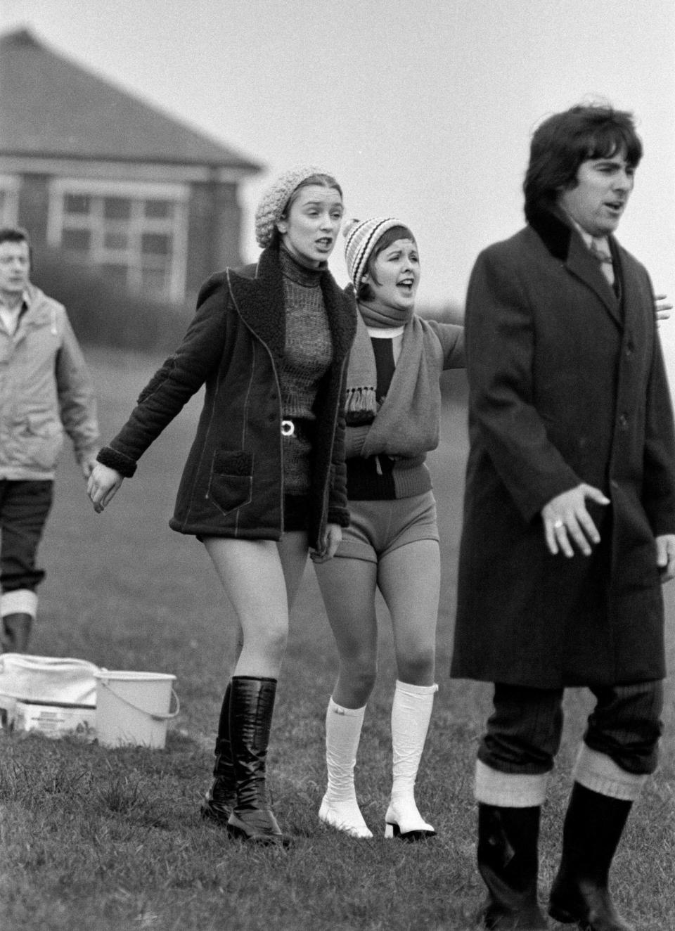Brown as a football coach, with Anne Kirkbride, left, and Clare Sutcliffe, in the Bafta-winning ITV play Another Sunday and Sweet FA, written by Jack Rosenthal: it led directly to Anne Kirkbride being offered the role of Deirdre Barlow in Coronation Street - Trinity Mirror/Mirrorpix/Alamy