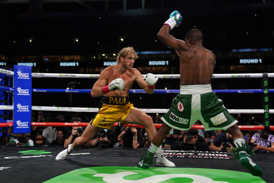 Floyd Mayweather Jr. se midió contra Logan Paul en una pelea de exhibición (Foto: Jasen Vinlove-USA TODAY Sports)