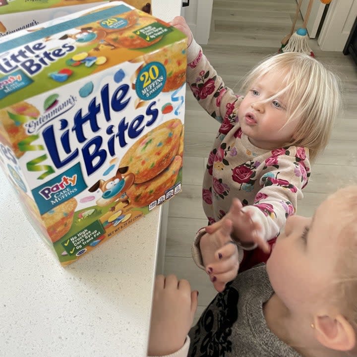 the author's kids waiting for a snack