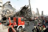 More than 200 Iranian firefighters battled the blaze at the Plasco building in Tehran, on January 19, 2017