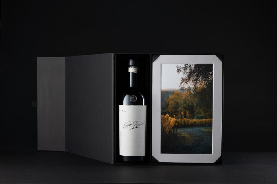 <p>Courtesy of To Kalon Vineyard Company</p><p>This limited-edition gift set includes 1 750mL bottle of 2019 Highest Beauty Cabernet Sauvignon and 1 photo by photographer Terry Mclaughlin in a branded gift box.</p><p>To Kalon is a myth as much as a location. It is an allegory for the generations of pride, heartbreak, and luck that have culminated in the Napa Valley as it stands now. It is a place of beauty, passion, and is an extraordinary vineyard for producing some of the world’s most esteemed and coveted wines. </p><p>To Kalon Vineyard Company is a celebration of what can happen when one of the best vineyards in the world meets winemaking at its highest level to produce exceptional Cabernet Sauvignon.</p><p>Photographer Terry Mclaughlin, known for his passion for capturing beauty, showcases the heart and soul of this magical vineyard, honors its story, and shares the beauty of autumn in the Napa Valley in a series of photographs. </p><p><a href="https://tokalonvineyardcompany.com/pages/highest-beauty-photo-set" rel="nofollow noopener" target="_blank" data-ylk="slk:Click here to purchase;elm:context_link;itc:0;sec:content-canvas" class="link ">Click here to purchase</a></p>