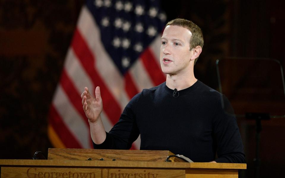 Mark Zuckerberg speaking in Washington DC last week - FR67404 AP