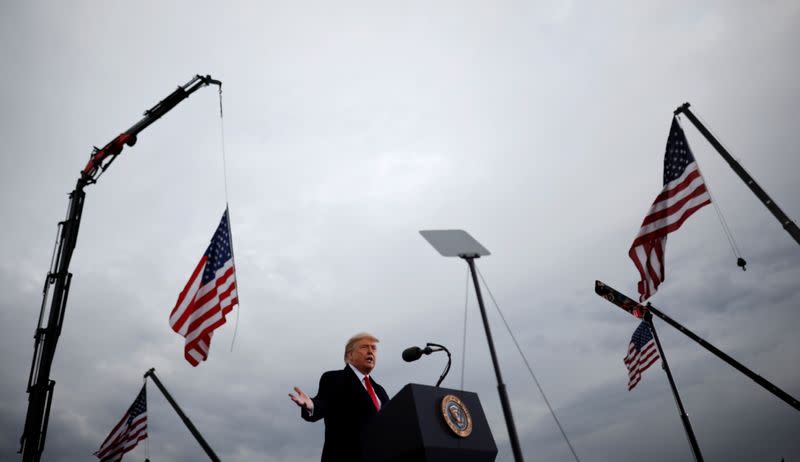 U.S. President Donald Trump campaign rally at Muskegon County Airport in Muskegon