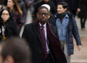 This image released by NBC shows Sterling K. Brown in a scene from "This Is Us." Season five debuts Tuesday and will address the pandemic and Black Lives Matter movement. (Will Hart/NBC via AP)