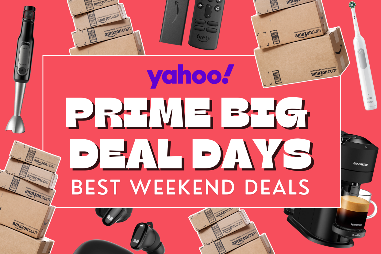 october prime day, yahoo prime big deal days weekend deals, amazon boxes, electric toothbrush, nespresso coffee machine, philips hand blender, amazon fire tv stick